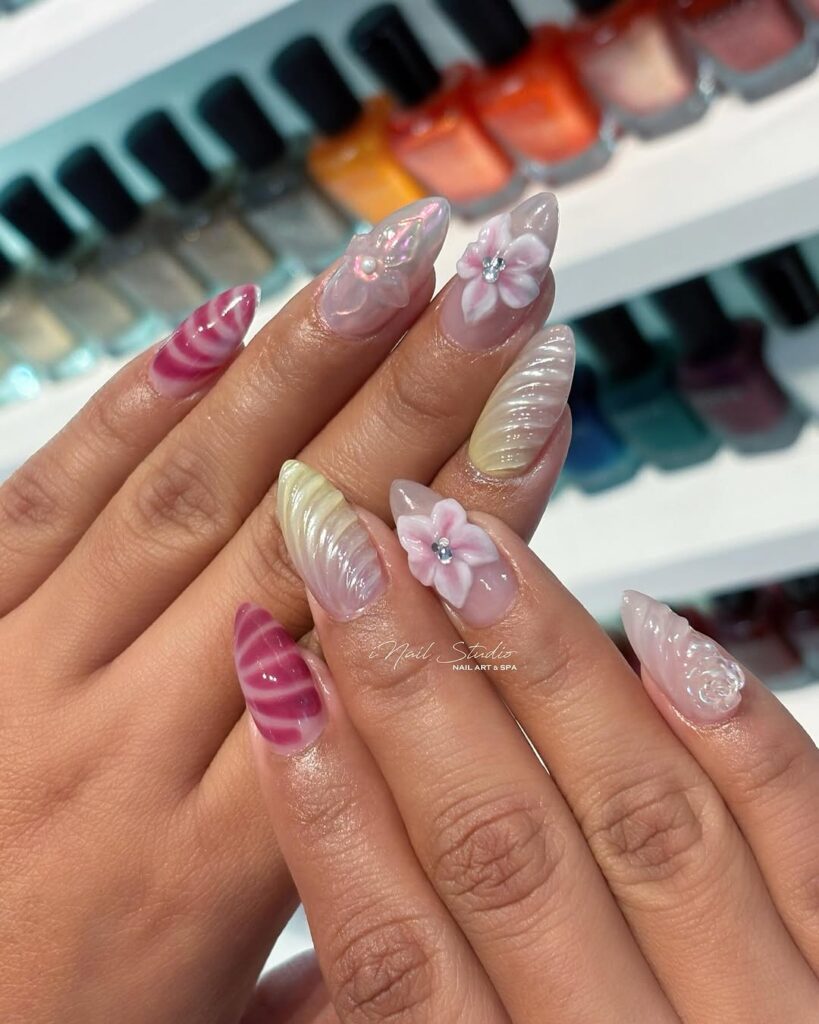 3D Acrylic Nail art