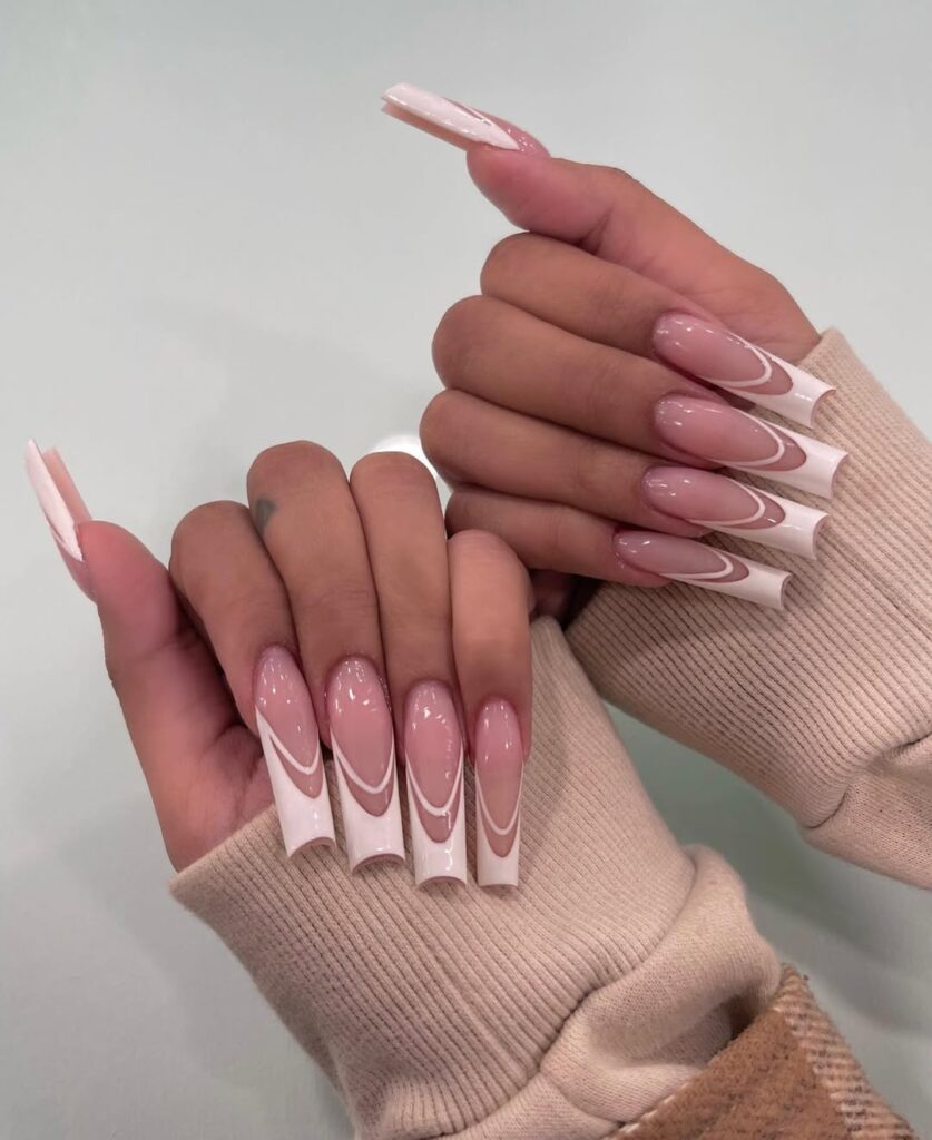 Classic French Tips Acrylic nails