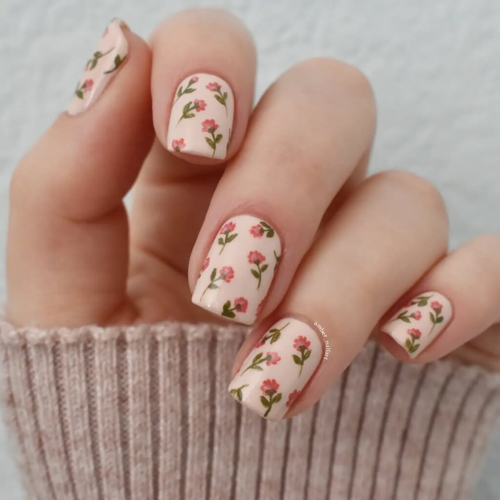 Cottagecore Mushroom nails