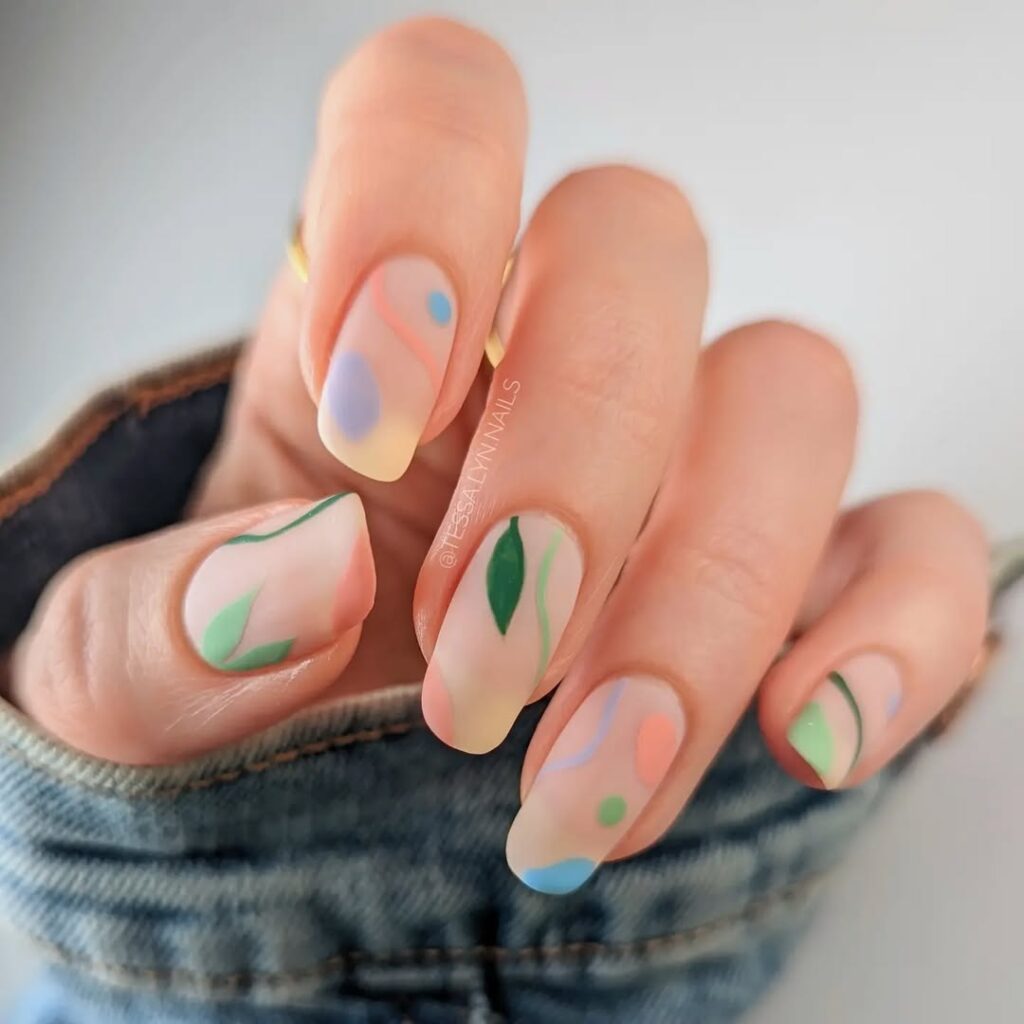 abstract art nails