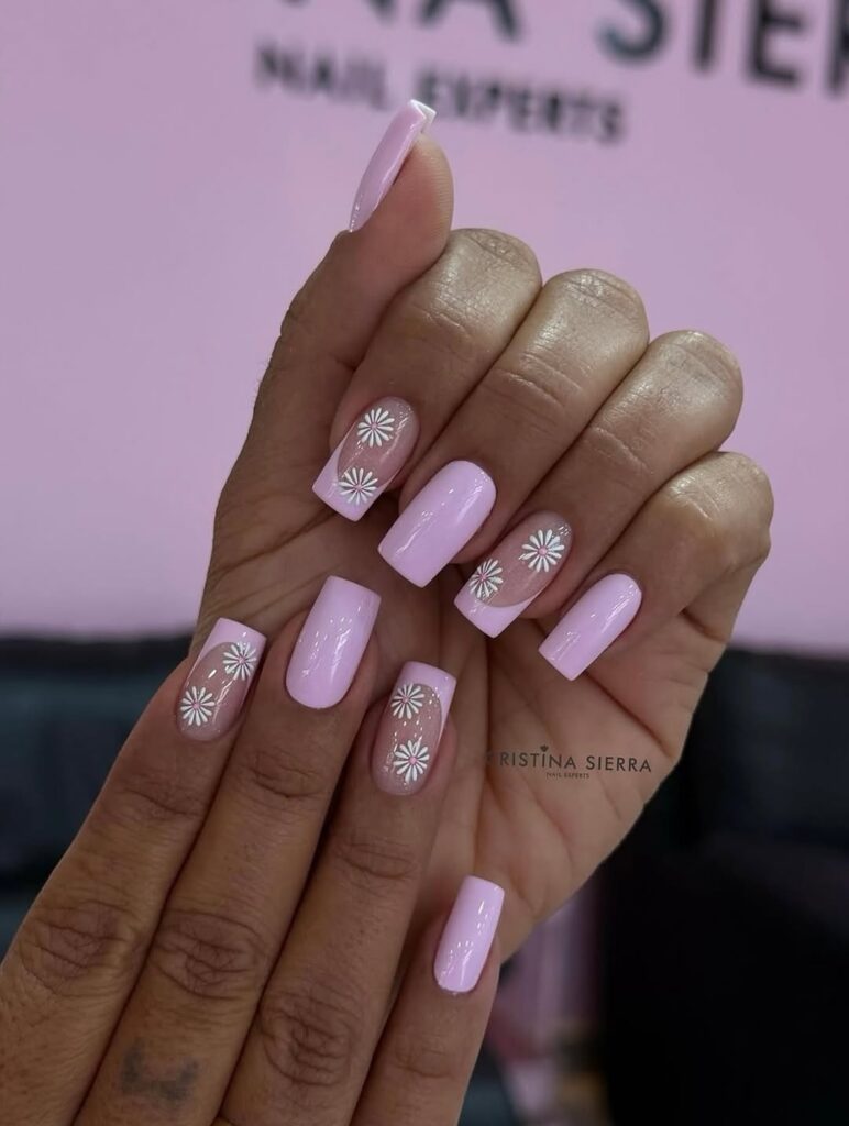 acrylic floral nail designs