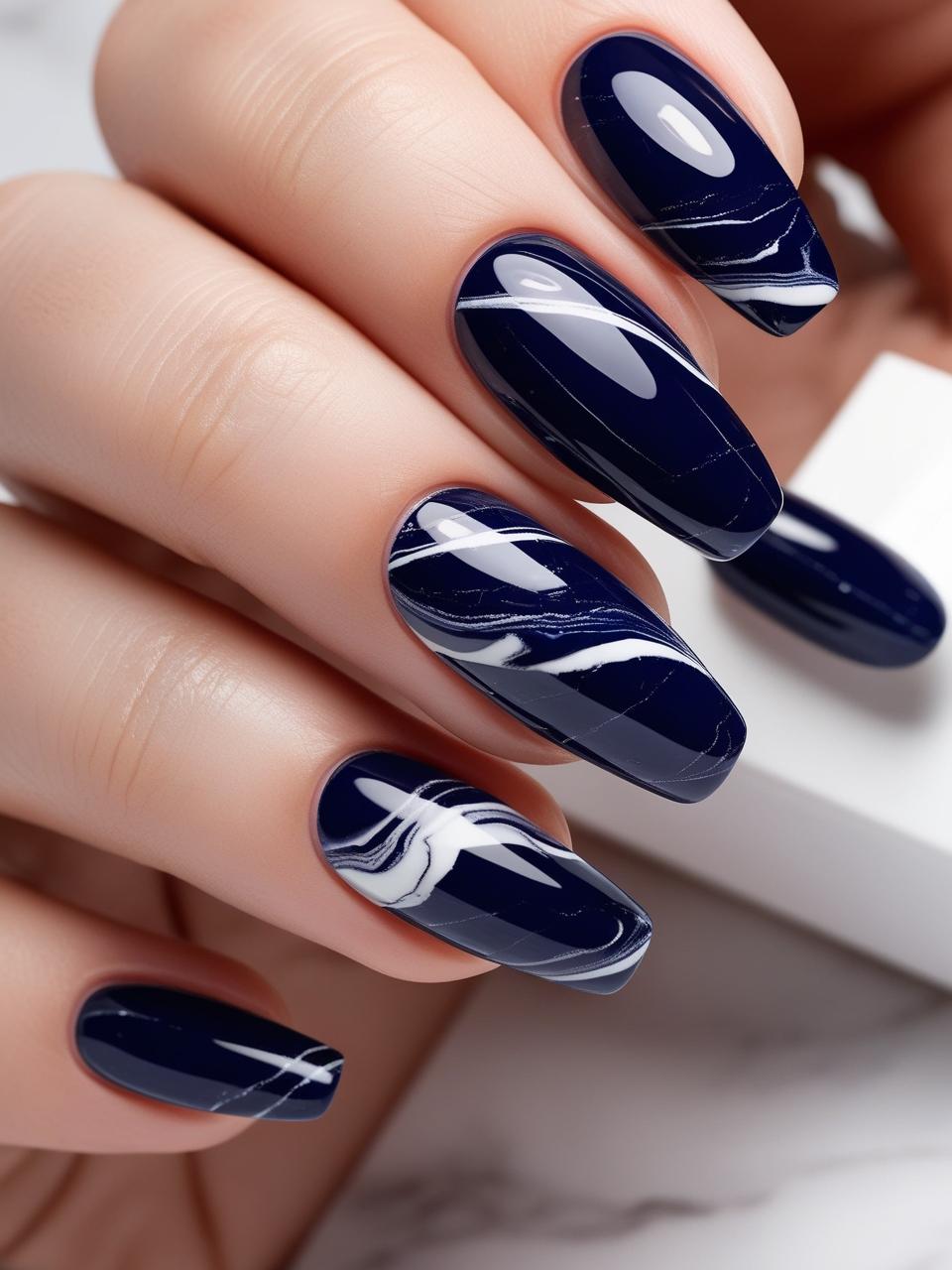 39 Elegant Navy Nail Ideas for a Sophisticated Look - PurelyComfy.com