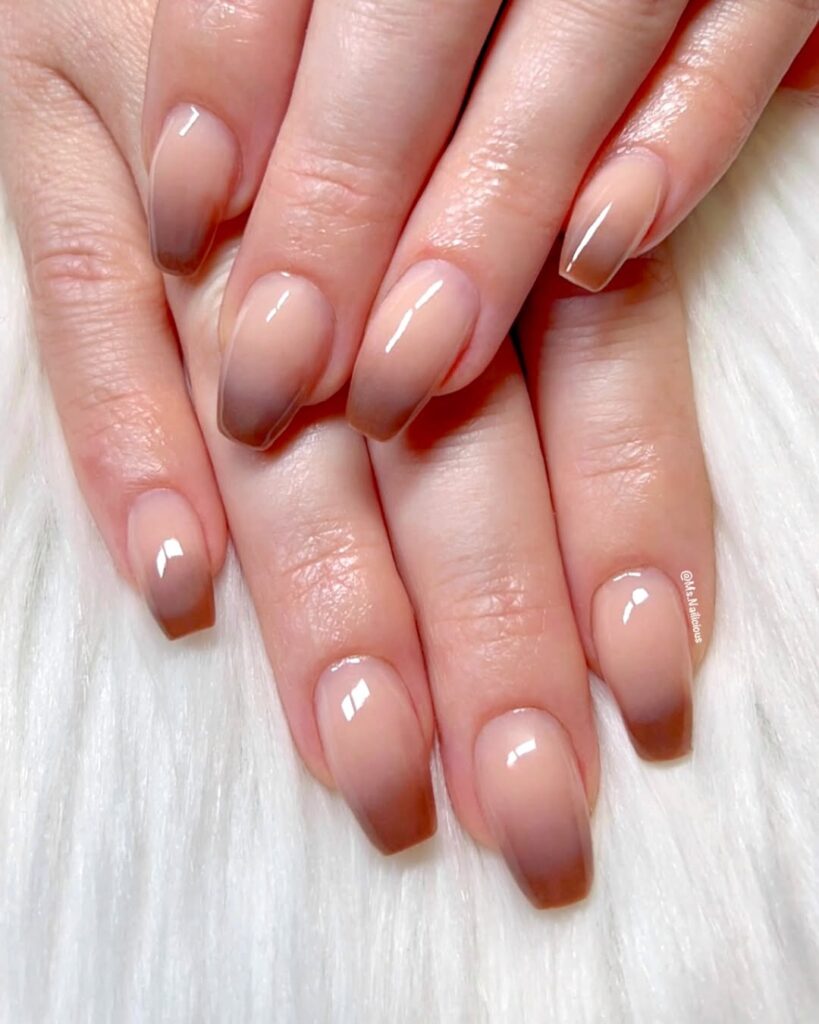 earthy ombre nails