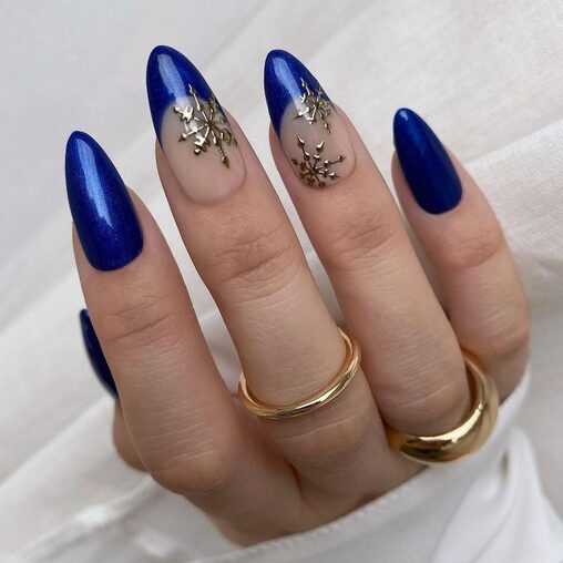 snowflake nail designs with french tips