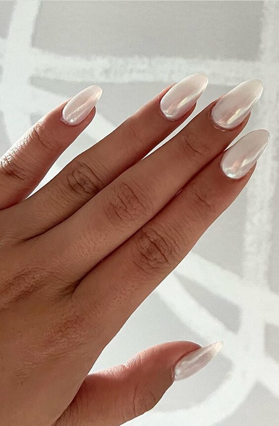 pearly white manicure
