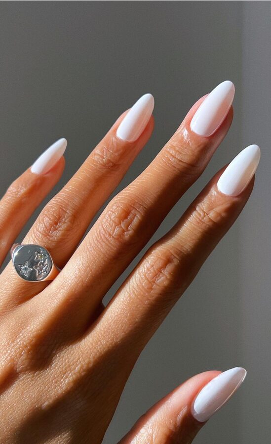 coconut white nails closeup