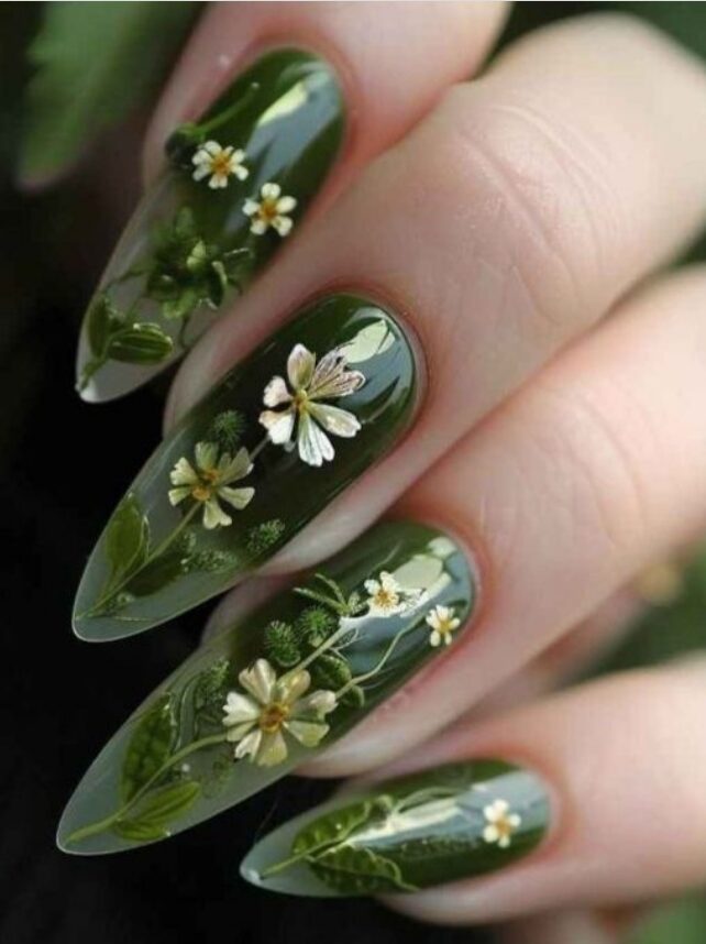 plant based nail art