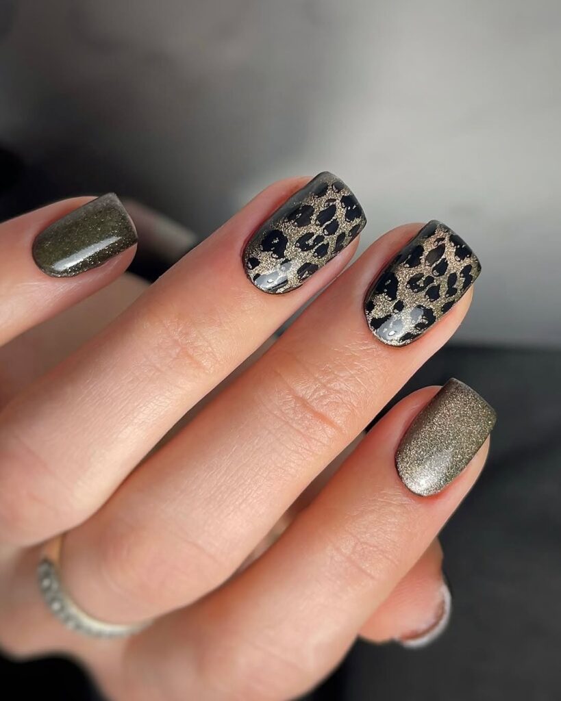 leopard print nails