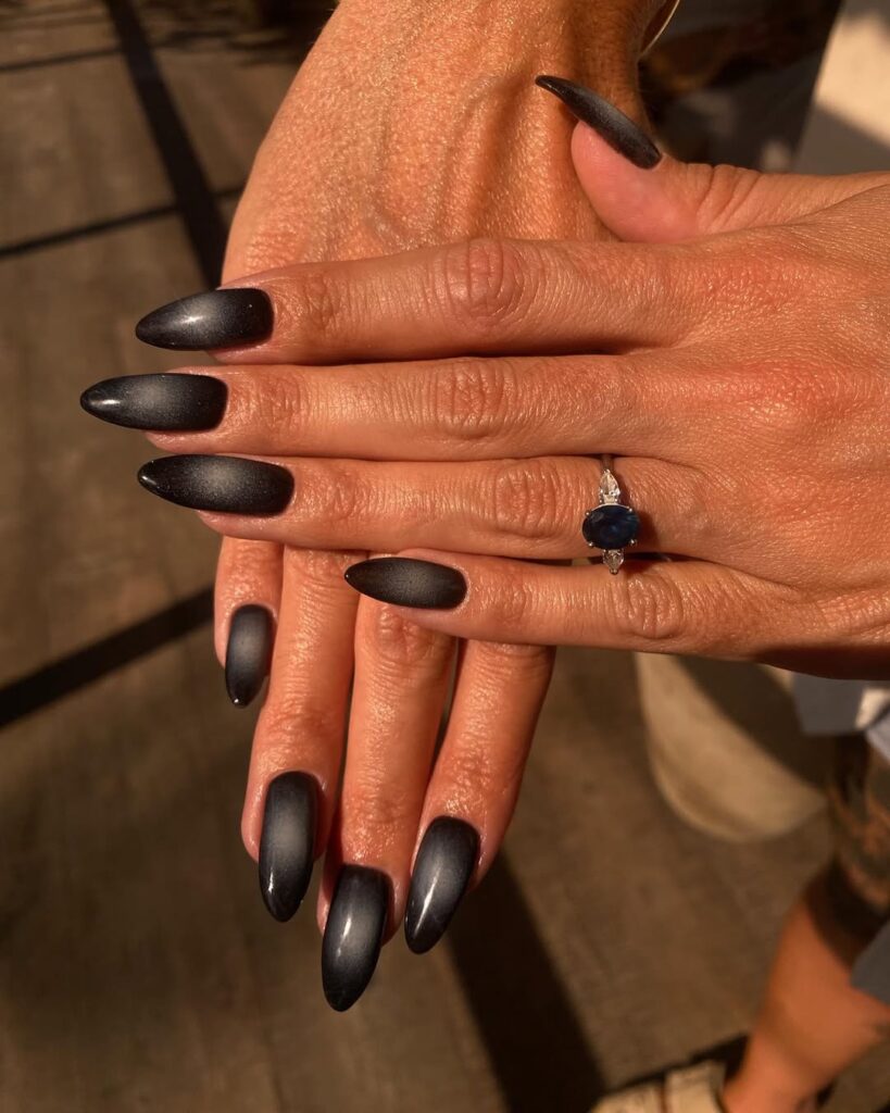 matte black nails