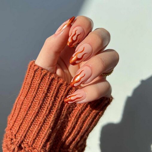 burnt orange nails