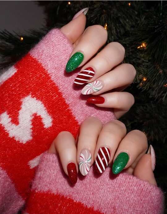 candy cane nails