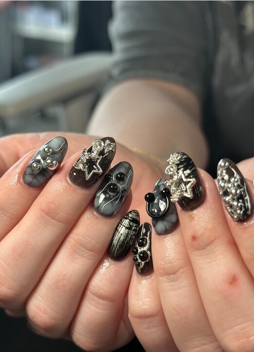 grunge metal nails