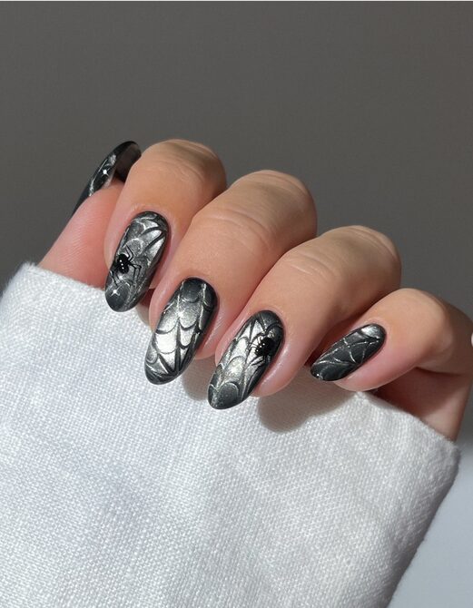 smoky marble grey nails