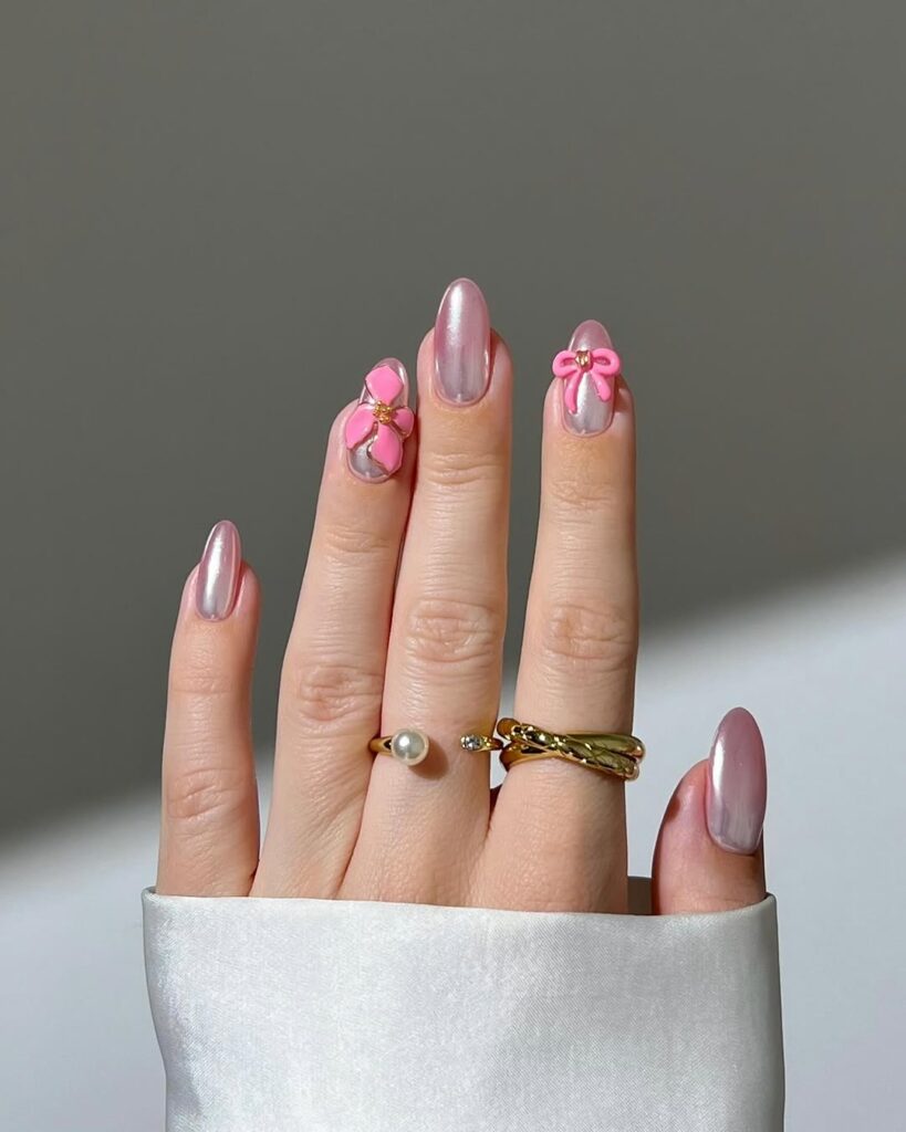 Soft-Toned Floral nails