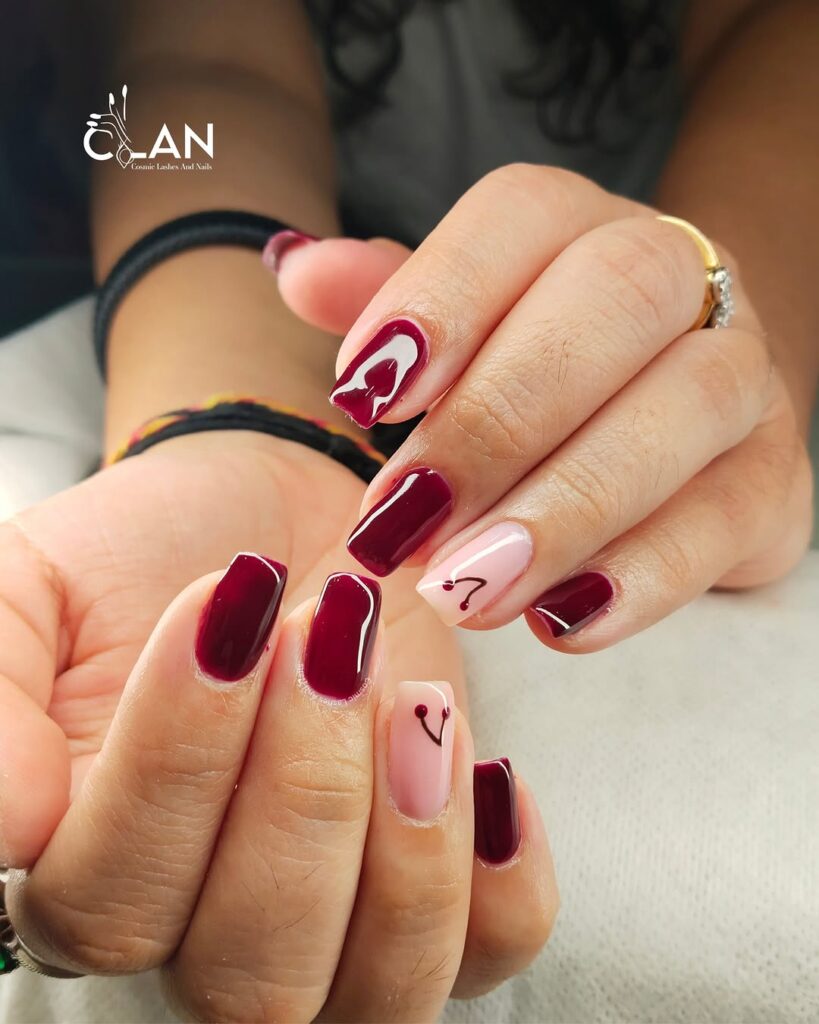 cosmic burgundy nails