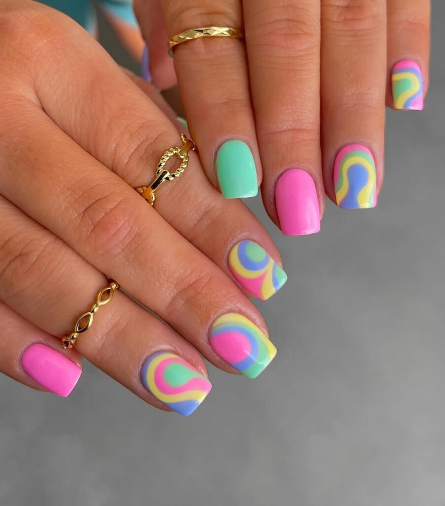 matte pastel manicure