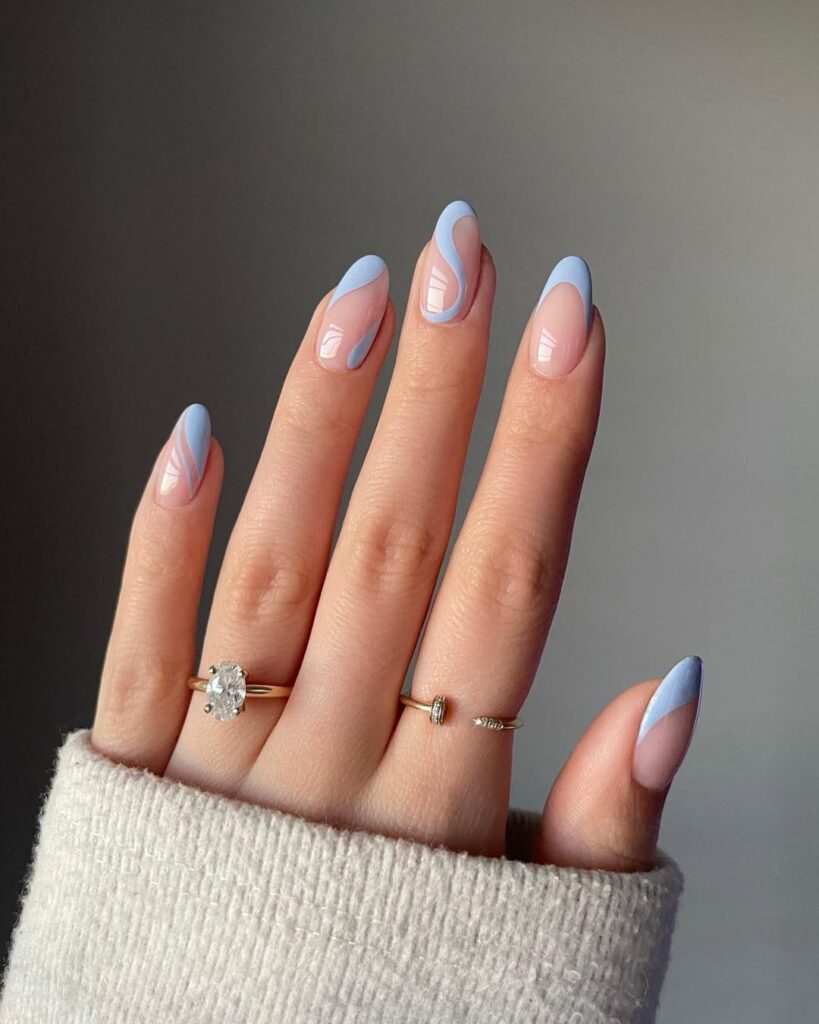 playful pastel swirl nails