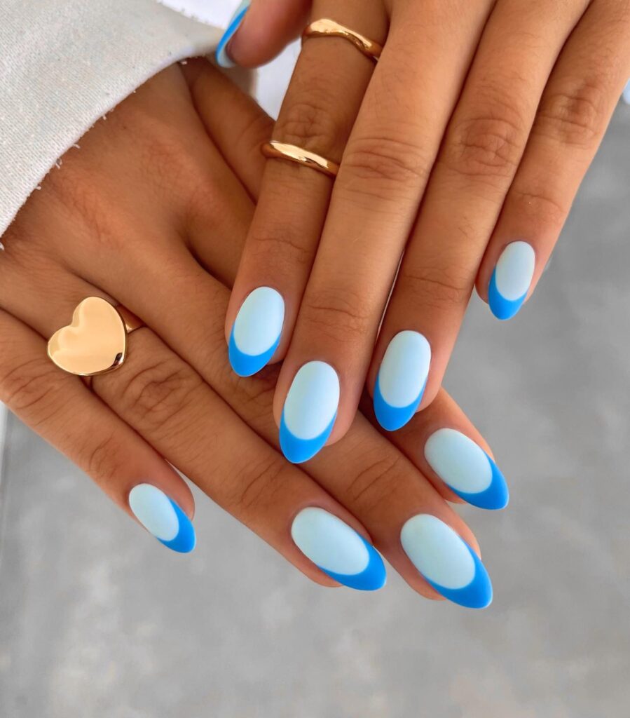 cobalt blue french tip spring nails