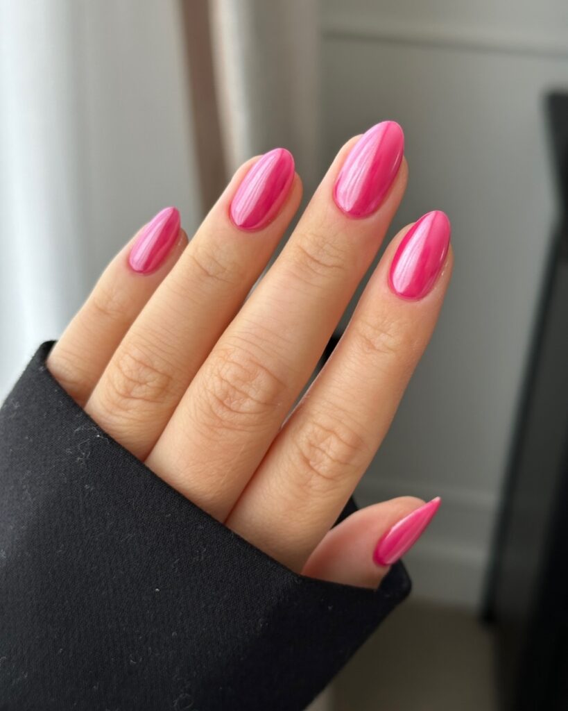 strawberry red glazed nails