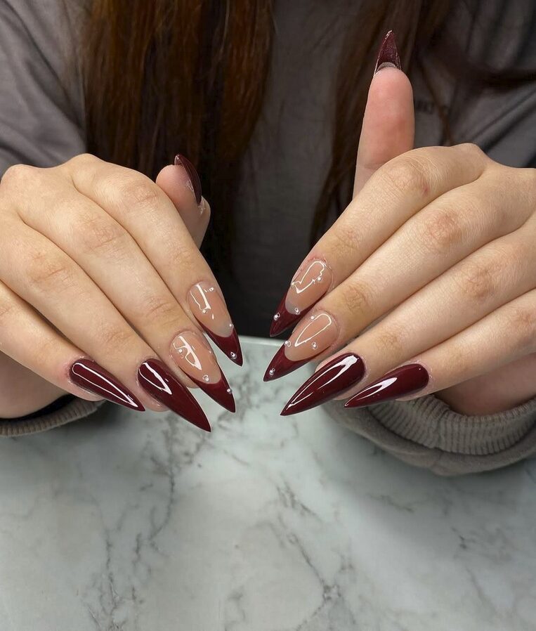 Dark Burgundy Chic Nails