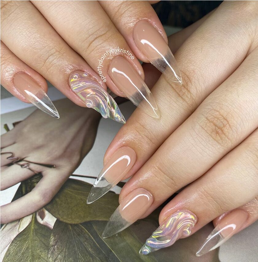 translucent glass like nail designs