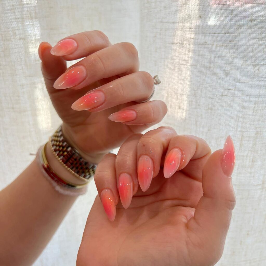 peach sorbet ombre nails