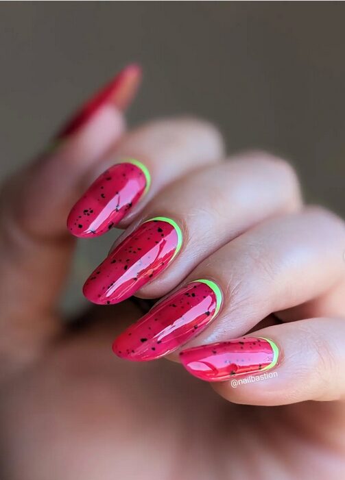watermelon nail art