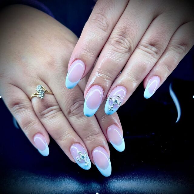 pearl color nude nails