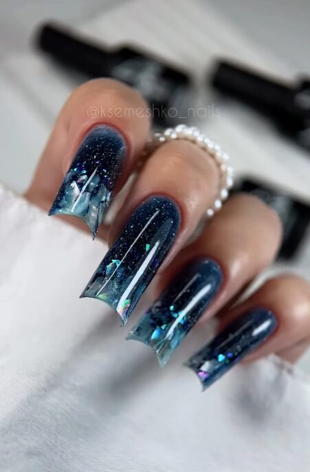 stars & nebula patterns on coffin nails