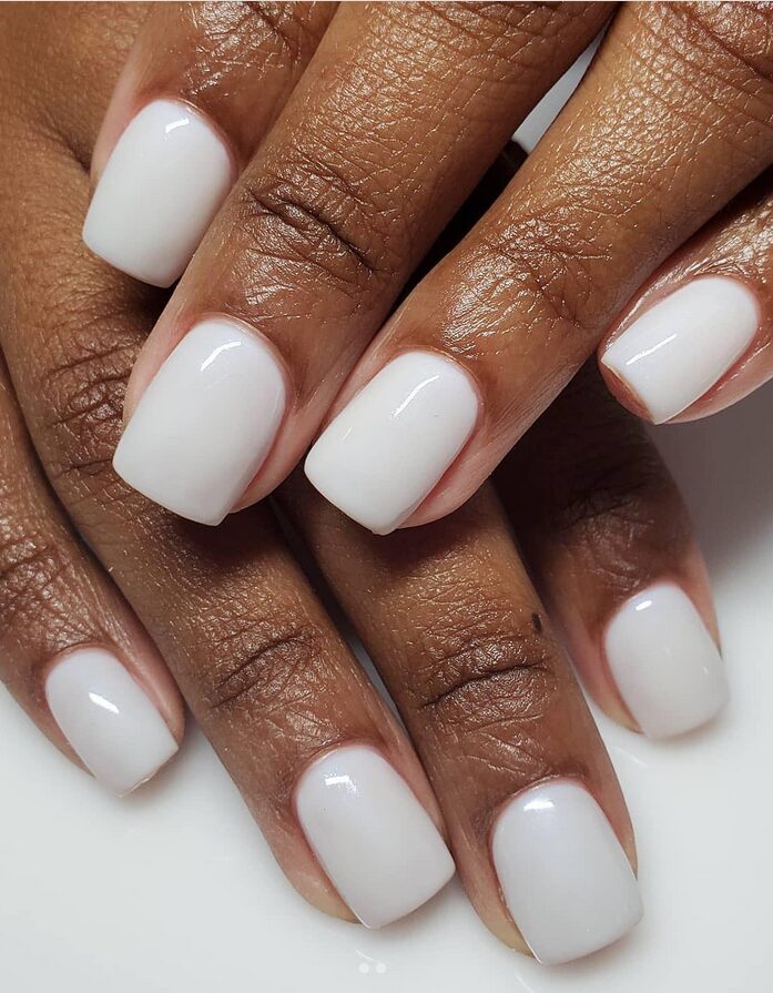 short milky white nails