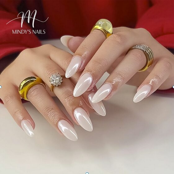 pearl color nude nails