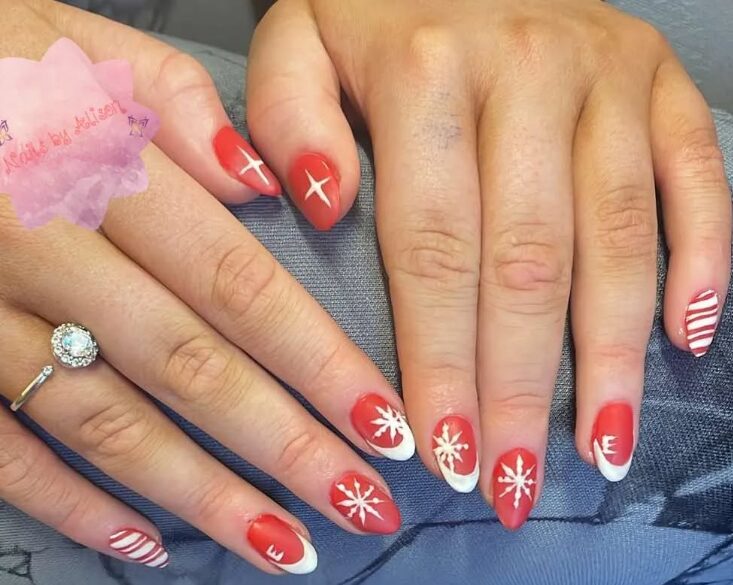 French manicure with bold, thick white tips