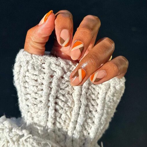 flipped chevron french tips
