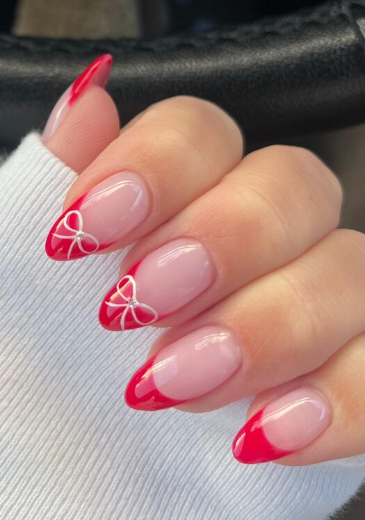 christmas bow nail designs