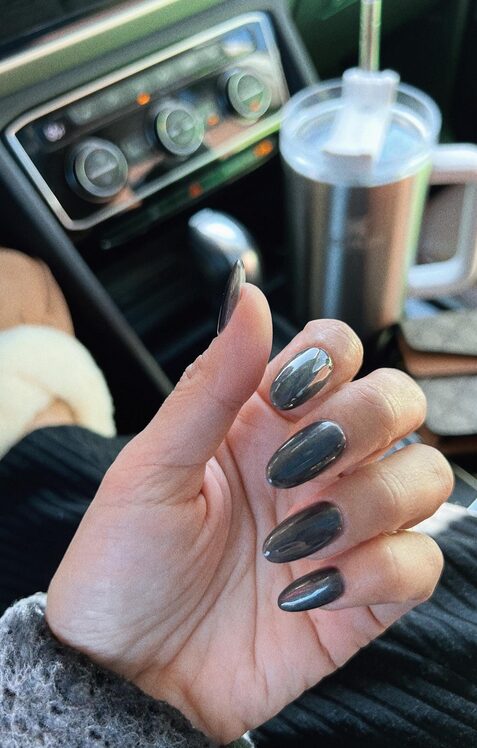 gun metal gray manicure