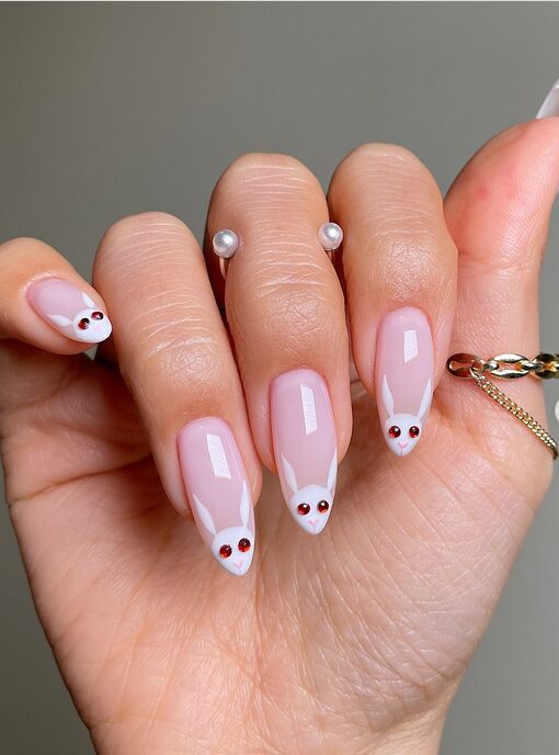 Close-up of Halloween doodle nails featuring hand-drawn designs