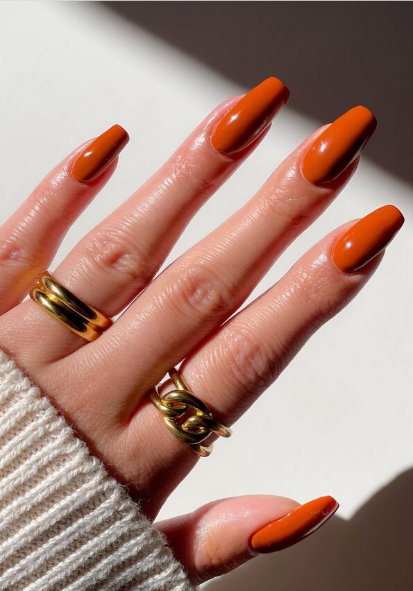 pumpkin orange nails