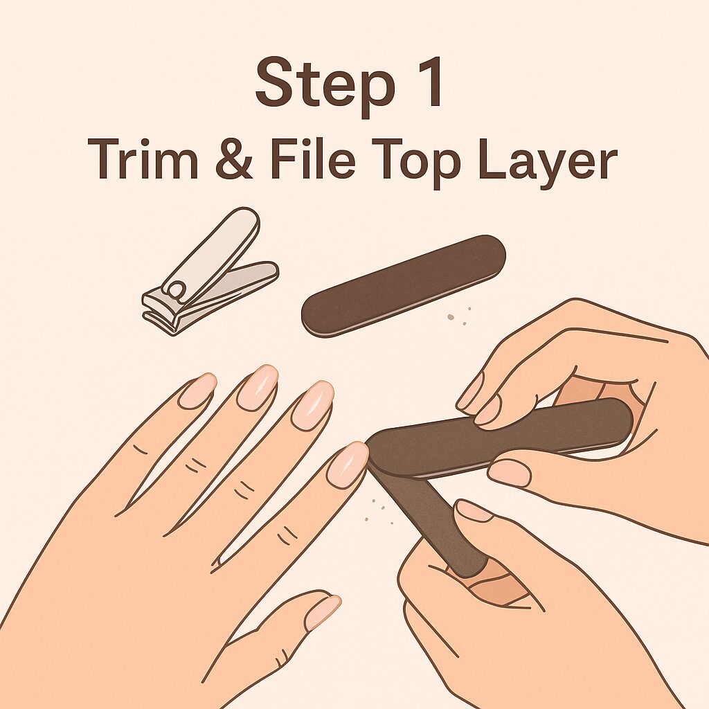 Step 1: Trim and File Down the Acrylics