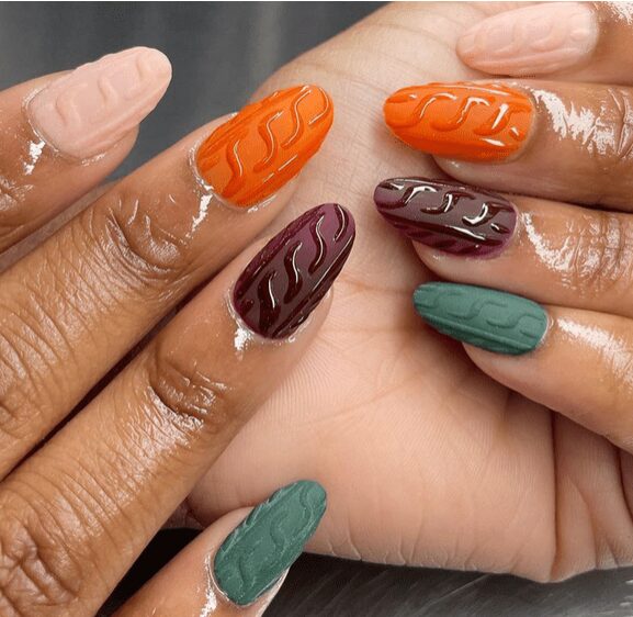 sweater knit texture fall nails