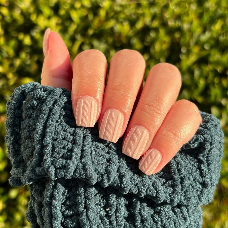 sweater texture nail designs