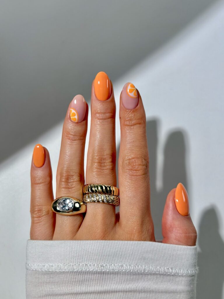summer tangerine nails