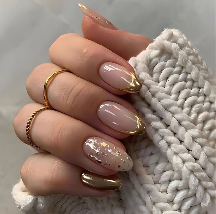 gold tip french nails