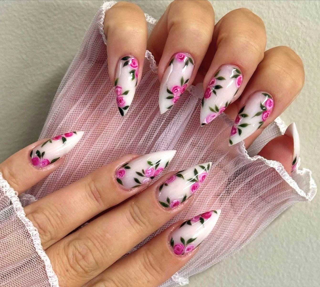 Ballet pink gel nails