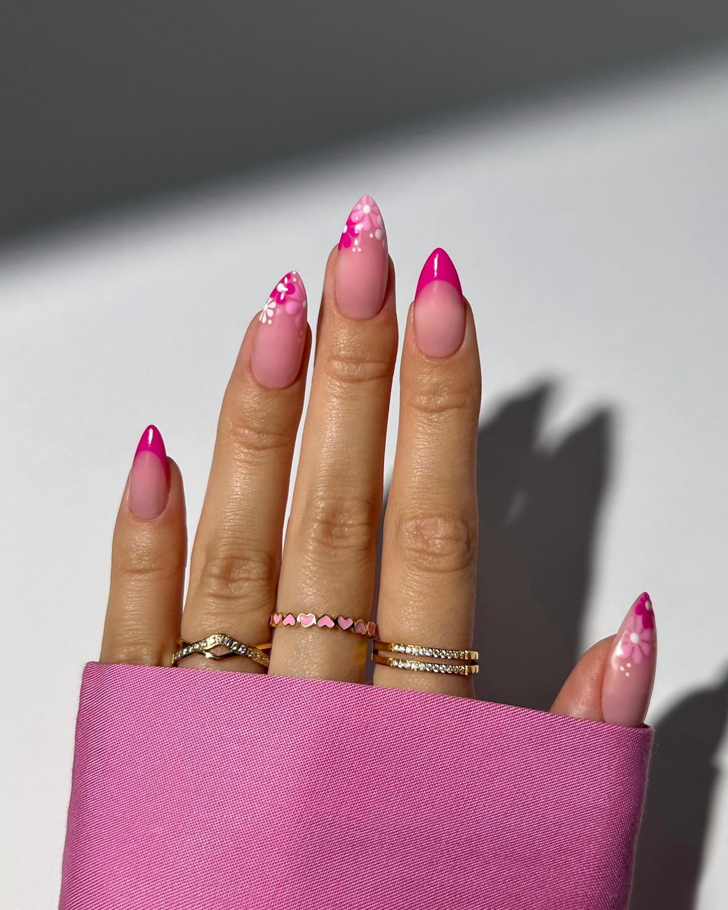 Barbie pink French tip nails