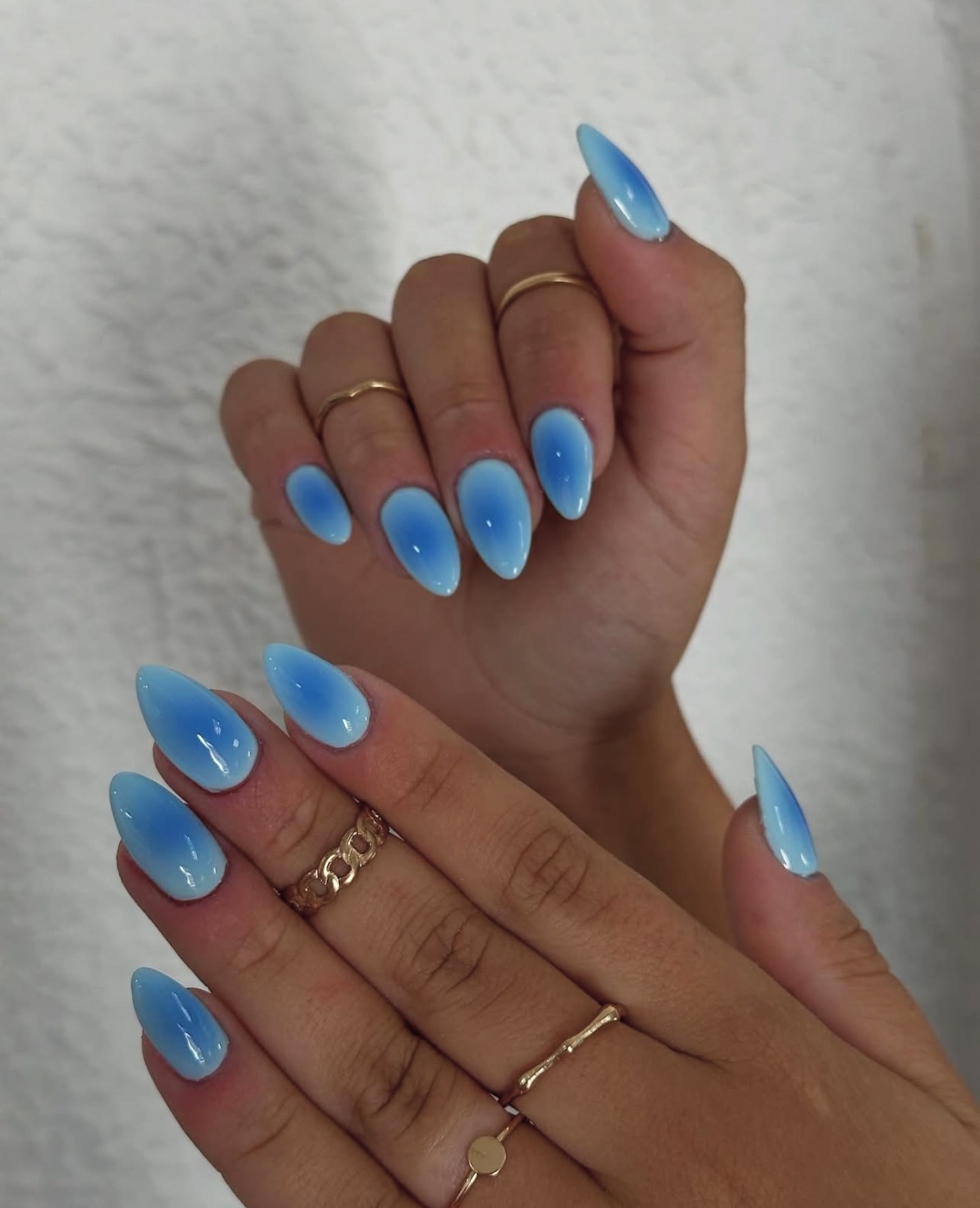 Dark denim matte squoval nails
