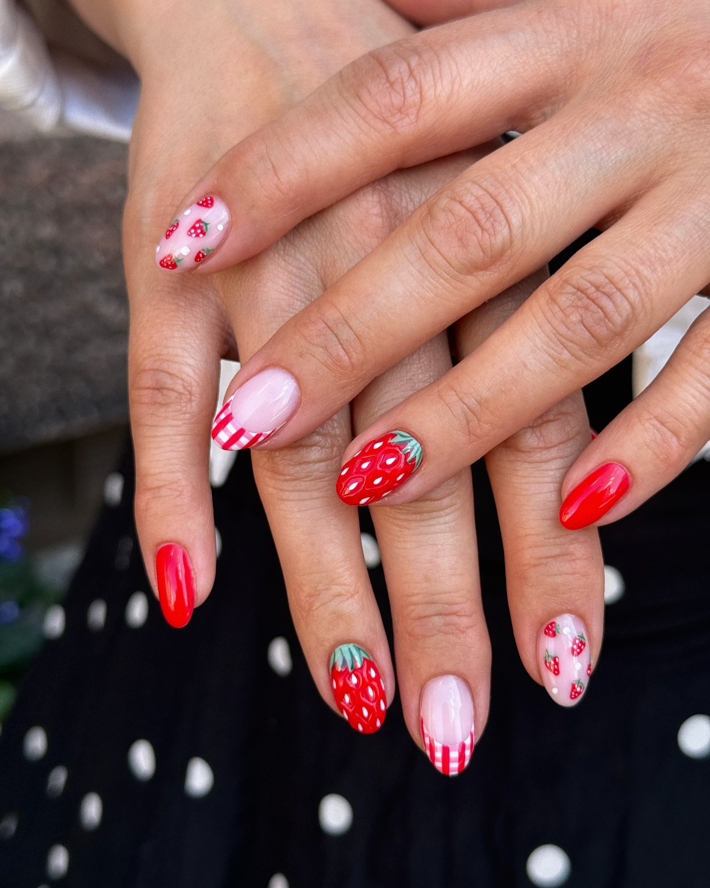 Glazed cherry almond nails