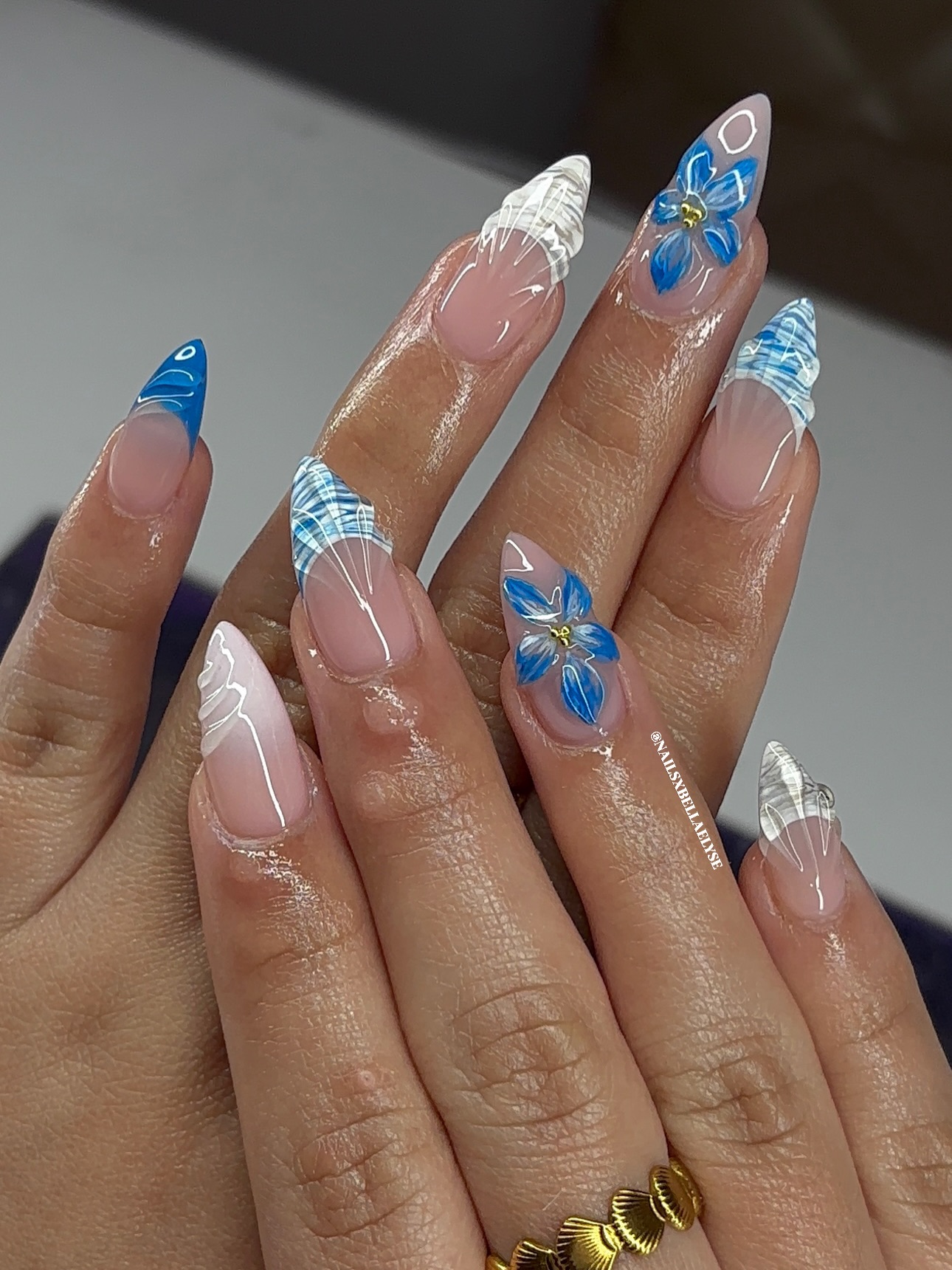 Hot pink long nail extensions