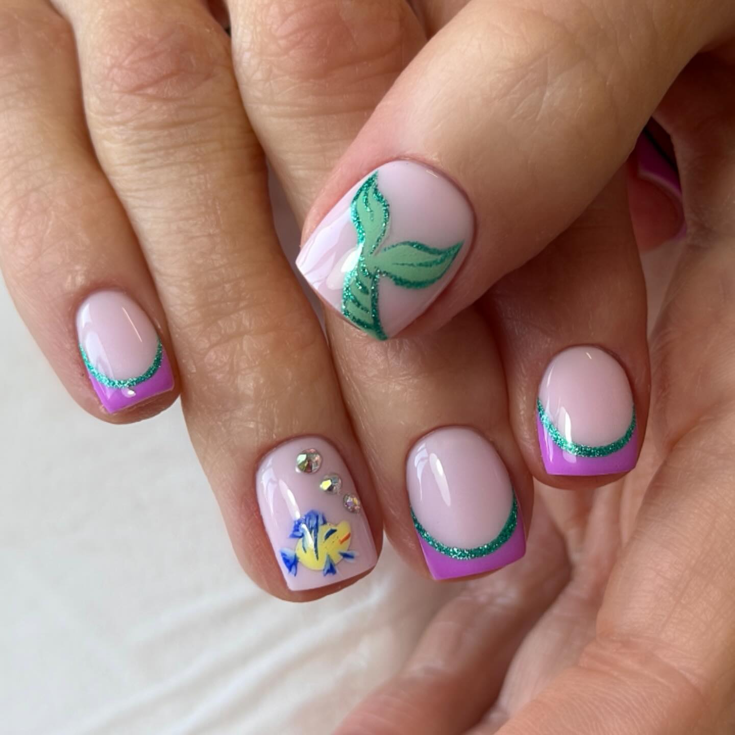 Neon yellow tip nails