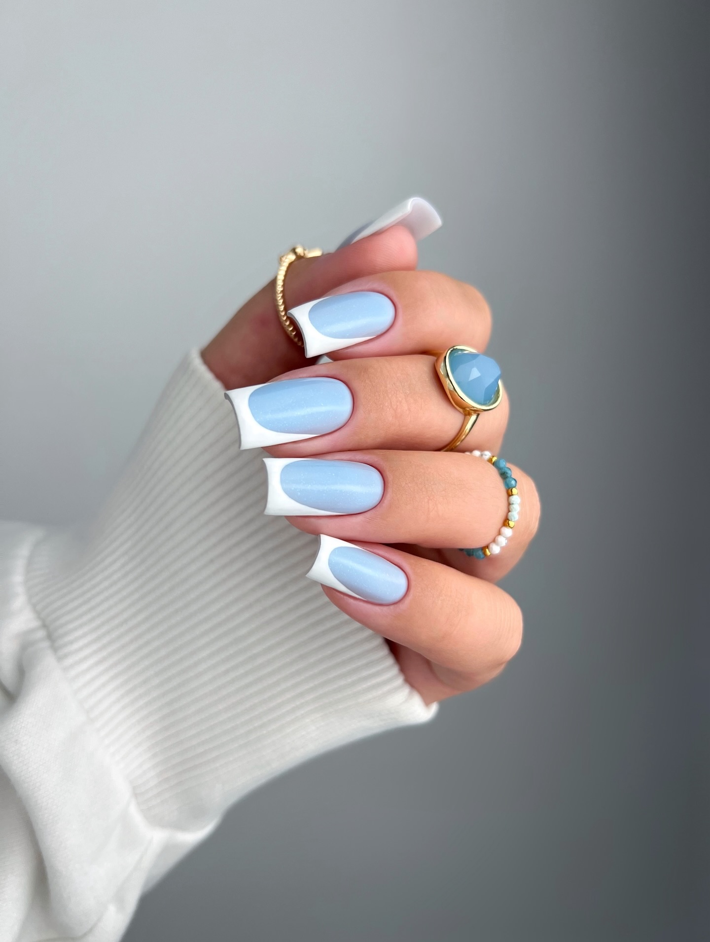 Stamped white floral nails