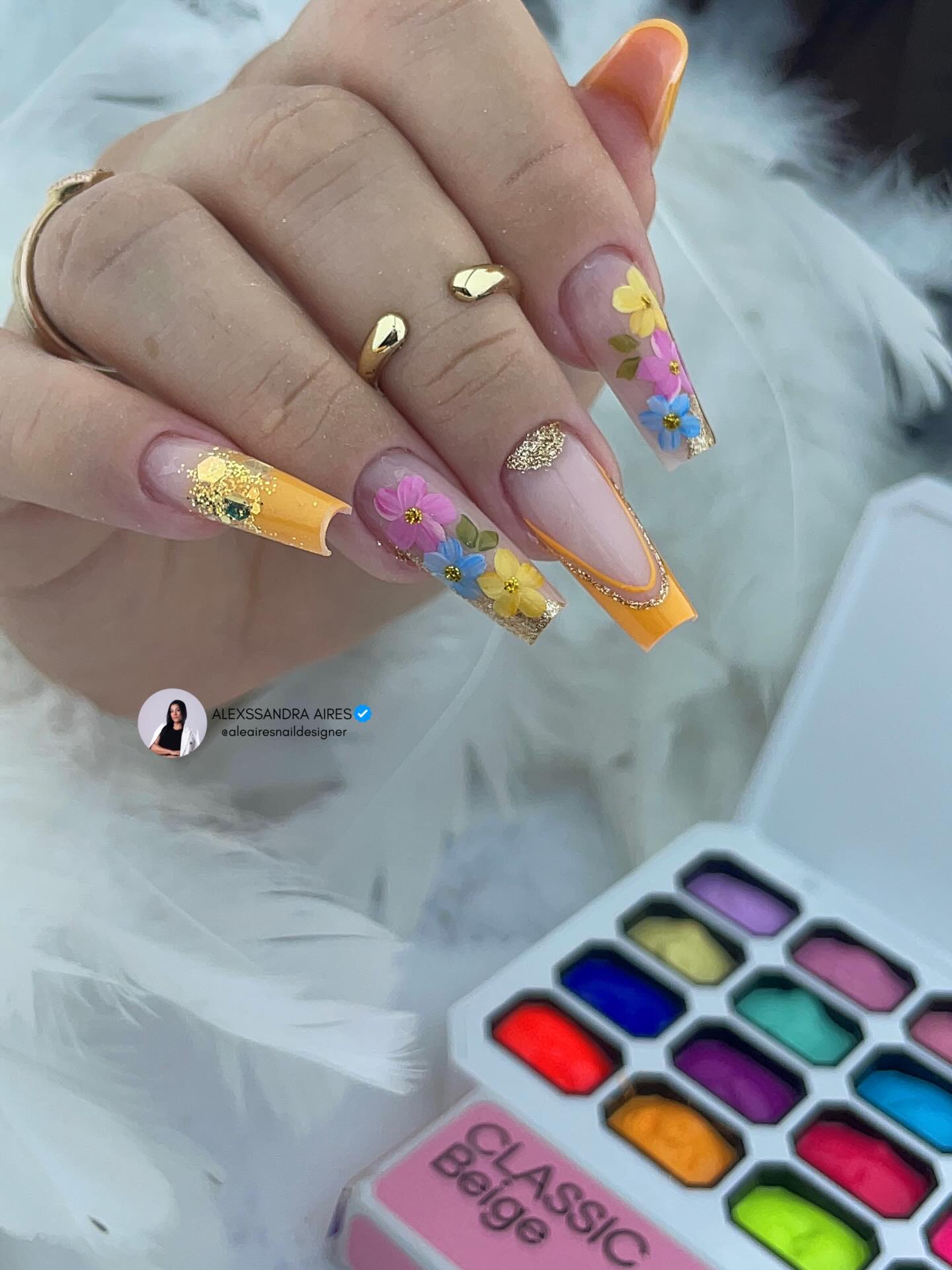 Tropical fruit art nail extensions